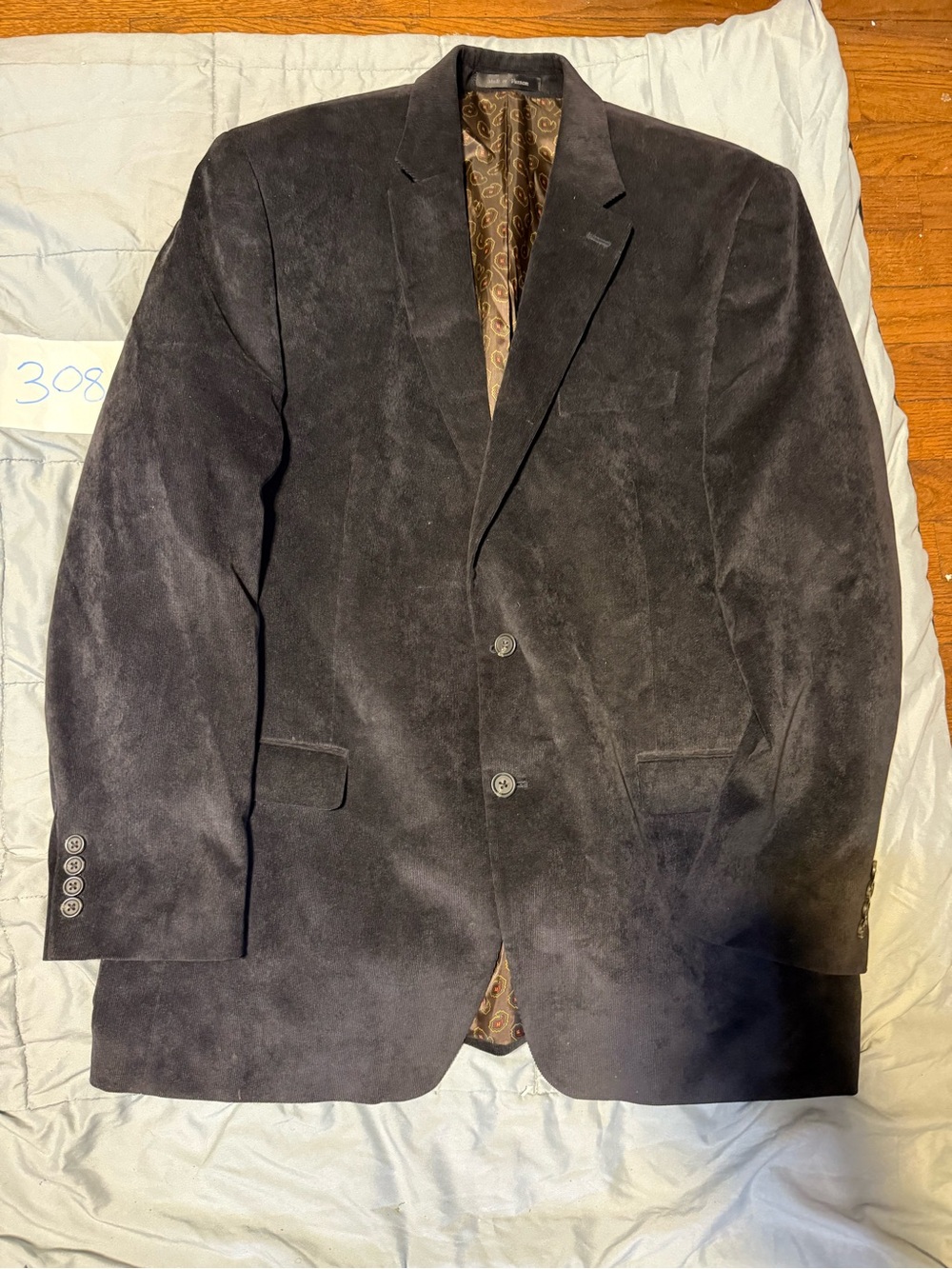 Men's Black Suede Blazer - Classic Two-Button Sport Coat